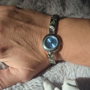 Stylish Silver watch with Blue Face